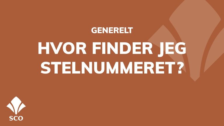 Videoguide: Hvor finder jeg stelnummeret?